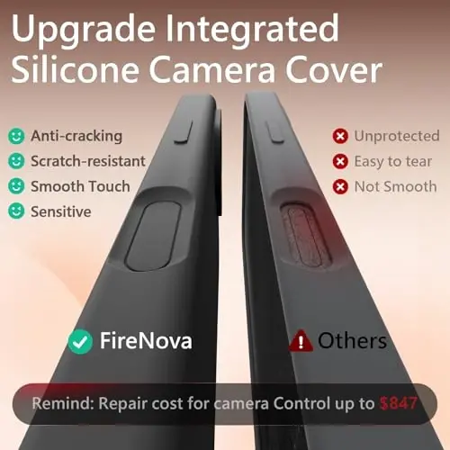 FireNova Magnetic for iPhone 17 Case, Compatible with MagSafe, [Integrated Silicone Camera Control Button] [Camera Protection] Anti-Scratch Microfiber Lining Phone Case, 6.3