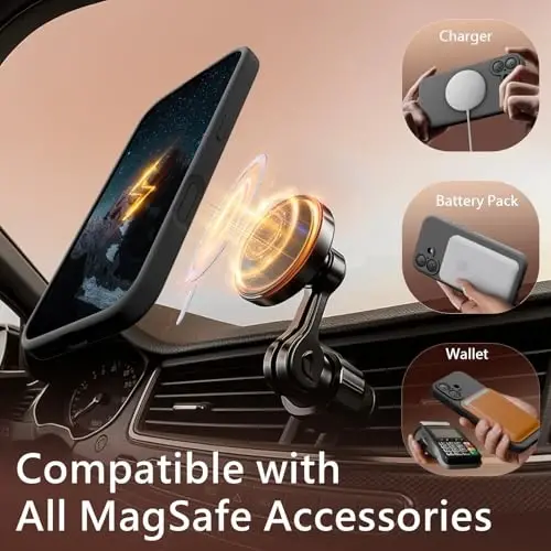 FireNova Magnetic for iPhone 17 Case, Compatible with MagSafe, [Integrated Silicone Camera Control Button] [Camera Protection] Anti-Scratch Microfiber Lining Phone Case, 6.3