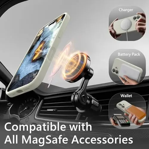 FireNova Magnetic for iPhone 17 Case, Compatible with MagSafe, [Integrated Silicone Camera Control Button] [Camera Protection] Anti-Scratch Microfiber Lining Phone Case, 6.3