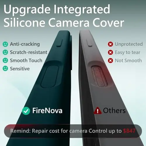 FireNova Magnetic for iPhone 17 Case, Compatible with MagSafe, [Integrated Silicone Camera Control Button] [Camera Protection] Anti-Scratch Microfiber Lining Phone Case, 6.3