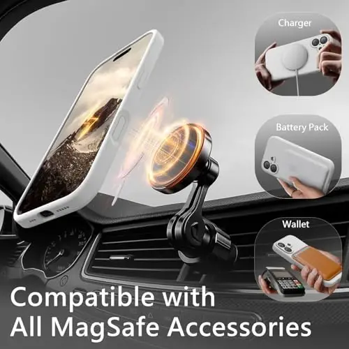 FireNova Magnetic for iPhone 17 Case, Compatible with MagSafe, [Integrated Silicone Camera Control Button] [Camera Protection] Anti-Scratch Microfiber Lining Phone Case, 6.3