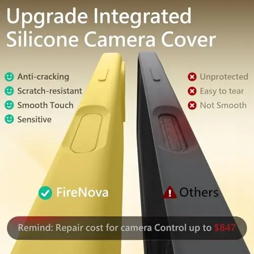 FireNova Magnetic for iPhone 17 Case, Compatible with MagSafe, [Integrated Silicone Camera Control Button] [Camera Protection] Anti-Scratch Microfiber Lining Phone Case, 6.3