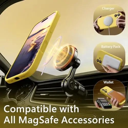 FireNova Magnetic for iPhone 17 Case, Compatible with MagSafe, [Integrated Silicone Camera Control Button] [Camera Protection] Anti-Scratch Microfiber Lining Phone Case, 6.3