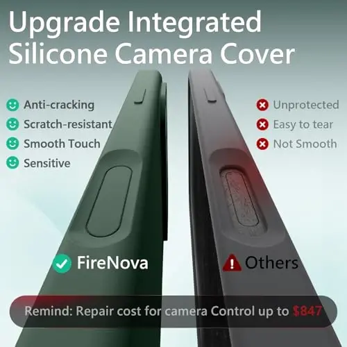 FireNova Magnetic for iPhone 17 Pro Case, Compatible with MagSafe, [Integrated Silicone Camera Control Button] [Camera Protection] Anti-Scratch Microfiber Lining Phone Case, 6.3