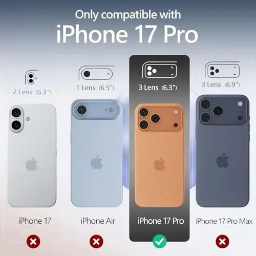 FireNova Magnetic for iPhone 17 Pro Case, Compatible with MagSafe, [Integrated Silicone Camera Control Button] [Camera Protection] Anti-Scratch Microfiber Lining Phone Case, 6.3