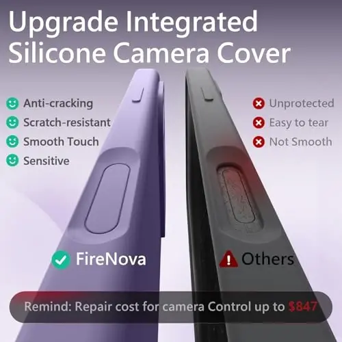 FireNova Magnetic for iPhone 17 Pro Case, Compatible with MagSafe, [Integrated Silicone Camera Control Button] [Camera Protection] Anti-Scratch Microfiber Lining Phone Case, 6.3