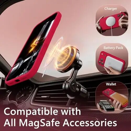 FireNova Magnetic for iPhone 17 Pro Case, Compatible with MagSafe, [Integrated Silicone Camera Control Button] [Camera Protection] Anti-Scratch Microfiber Lining Phone Case, 6.3