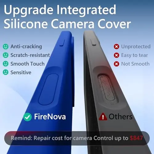 FireNova Magnetic for iPhone 17 Pro Case, Compatible with MagSafe, [Integrated Silicone Camera Control Button] [Camera Protection] Anti-Scratch Microfiber Lining Phone Case, 6.3