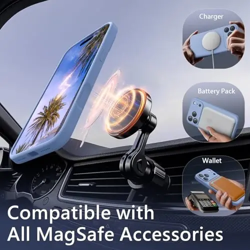 FireNova Magnetic for iPhone 17 Pro Case, Compatible with MagSafe, [Integrated Silicone Camera Control Button] [Camera Protection] Anti-Scratch Microfiber Lining Phone Case, 6.3