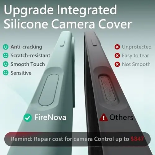 FireNova Magnetic for iPhone 17 Pro Case, Compatible with MagSafe, [Integrated Silicone Camera Control Button] [Camera Protection] Anti-Scratch Microfiber Lining Phone Case, 6.3