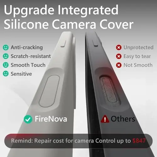 FireNova Magnetic for iPhone 17 Pro Case, Compatible with MagSafe, [Integrated Silicone Camera Control Button] [Camera Protection] Anti-Scratch Microfiber Lining Phone Case, 6.3