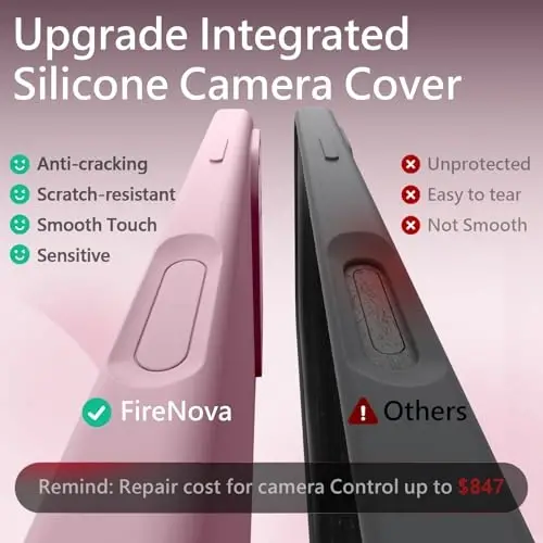 FireNova Magnetic for iPhone 17 Pro Max Case, Compatible with MagSafe, [Integrated Silicone Camera Control Button] [Camera Protection] Anti-Scratch Microfiber Lining Phone Case, 6.9