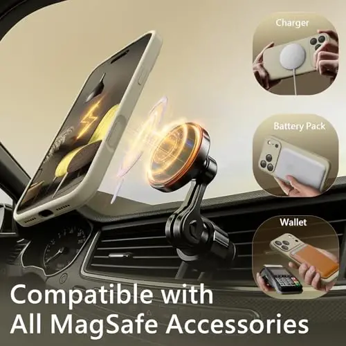 FireNova Magnetic for iPhone 17 Pro Max Case, Compatible with MagSafe, [Integrated Silicone Camera Control Button] [Camera Protection] Anti-Scratch Microfiber Lining Phone Case, 6.9