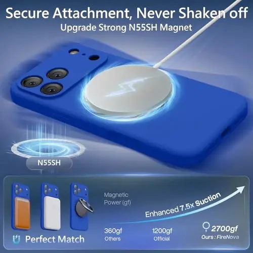 FireNova Magnetic for iPhone 17 Pro Max Case, Compatible with MagSafe, [Integrated Silicone Camera Control Button] [Camera Protection] Anti-Scratch Microfiber Lining Phone Case, 6.9