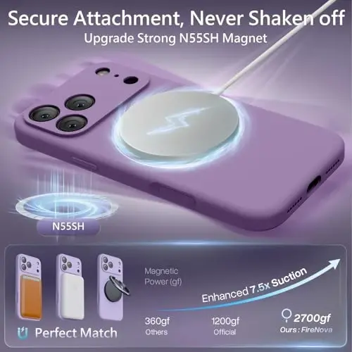 FireNova Magnetic for iPhone 17 Pro Max Case, Compatible with MagSafe, [Integrated Silicone Camera Control Button] [Camera Protection] Anti-Scratch Microfiber Lining Phone Case, 6.9