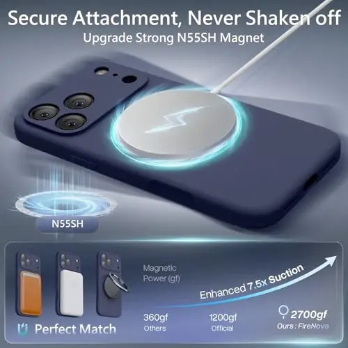 FireNova Magnetic for iPhone 17 Pro Max Case, Compatible with MagSafe, [Integrated Silicone Camera Control Button] [Camera Protection] Anti-Scratch Microfiber Lining Phone Case, 6.9