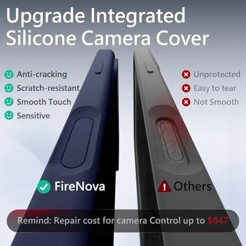 FireNova Magnetic for iPhone 17 Pro Max Case, Compatible with MagSafe, [Integrated Silicone Camera Control Button] [Camera Protection] Anti-Scratch Microfiber Lining Phone Case, 6.9