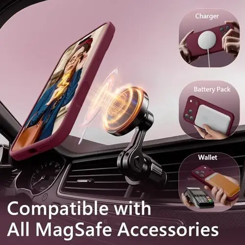 FireNova Magnetic for iPhone 17 Pro Max Case, Compatible with MagSafe, [Integrated Silicone Camera Control Button] [Camera Protection] Anti-Scratch Microfiber Lining Phone Case, 6.9