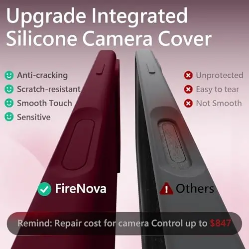 FireNova Magnetic for iPhone 17 Pro Max Case, Compatible with MagSafe, [Integrated Silicone Camera Control Button] [Camera Protection] Anti-Scratch Microfiber Lining Phone Case, 6.9