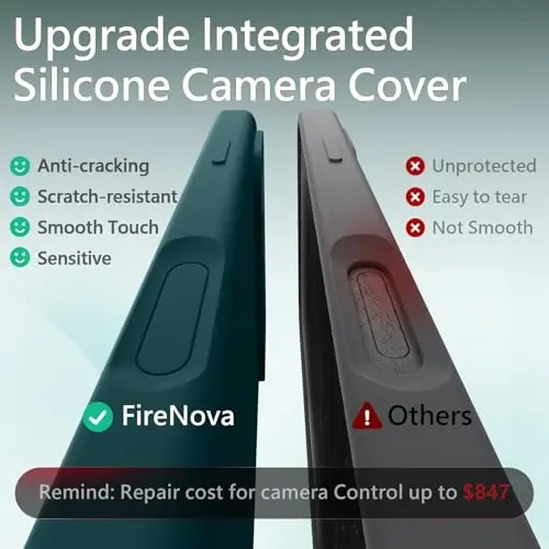 FireNova Magnetic for iPhone 17 Pro Max Case, Compatible with MagSafe, [Integrated Silicone Camera Control Button] [Camera Protection] Anti-Scratch Microfiber Lining Phone Case, 6.9