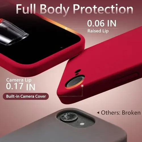 FireNova Magnetic for iPhone 17e Case/iPhone 16e Case, Compatible with MagSafe, [Silicone Camera Protection] Microfiber Lining Phone Case, 6.1