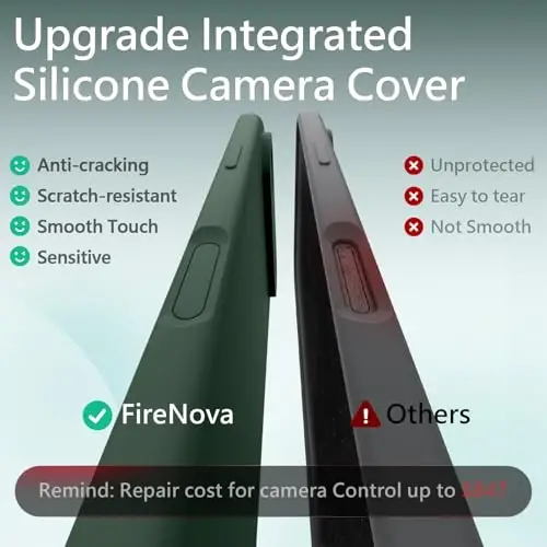 FireNova Magnetic for iPhone Air Case, Compatible with MagSafe, [Integrated Silicone Camera Control Button] [Camera Protection] Microfiber Lining Phone Case for iPhone 17 Air, 6.5