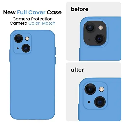 FireNova Designed for iPhone 13 Case, Silicone Upgraded [Camera Protection] Phone Case, Soft Anti-Scratch Microfiber Lining Inside, 6.1 inch, Blue - 3