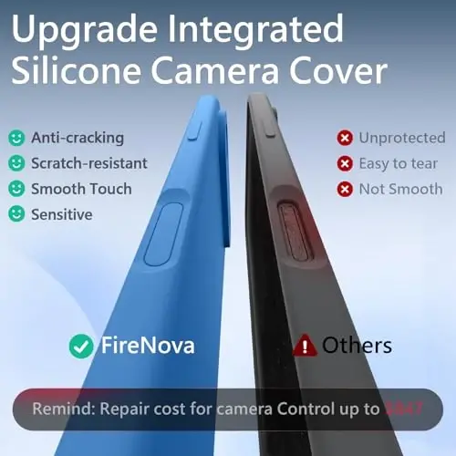 FireNova Magnetic for iPhone Air Case, Compatible with MagSafe, [Integrated Silicone Camera Control Button] [Camera Protection] Microfiber Lining Phone Case for iPhone 17 Air, 6.5