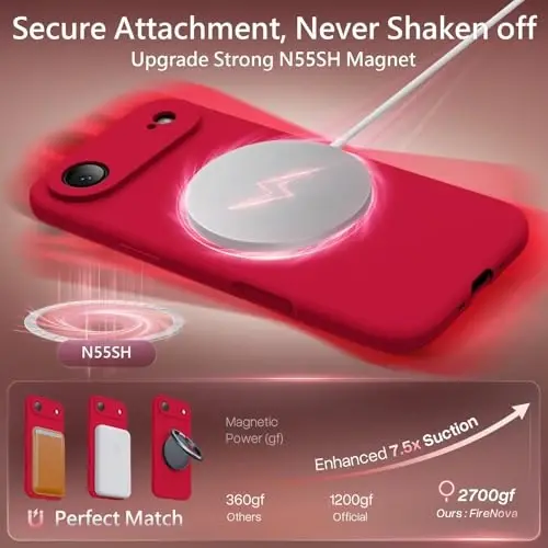 FireNova Magnetic for iPhone Air Case, Compatible with MagSafe, [Integrated Silicone Camera Control Button] [Camera Protection] Microfiber Lining Phone Case for iPhone 17 Air, 6.5