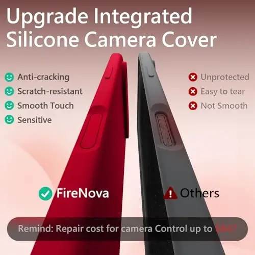 FireNova Magnetic for iPhone Air Case, Compatible with MagSafe, [Integrated Silicone Camera Control Button] [Camera Protection] Microfiber Lining Phone Case for iPhone 17 Air, 6.5