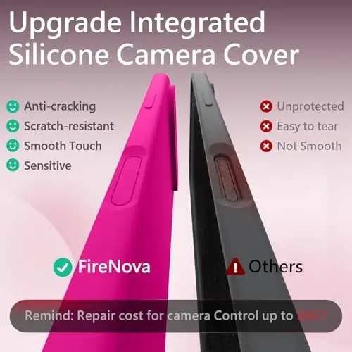 FireNova Magnetic for iPhone Air Case, Compatible with MagSafe, [Integrated Silicone Camera Control Button] [Camera Protection] Microfiber Lining Phone Case for iPhone 17 Air, 6.5