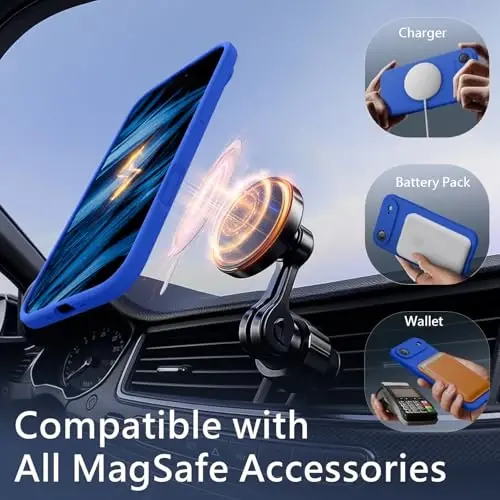 FireNova Magnetic for iPhone Air Case, Compatible with MagSafe, [Integrated Silicone Camera Control Button] [Camera Protection] Microfiber Lining Phone Case for iPhone 17 Air, 6.5