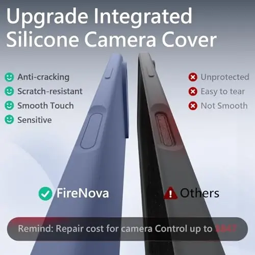 FireNova Magnetic for iPhone Air Case, Compatible with MagSafe, [Integrated Silicone Camera Control Button] [Camera Protection] Microfiber Lining Phone Case for iPhone 17 Air, 6.5