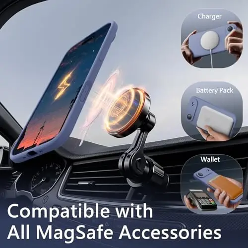 FireNova Magnetic for iPhone Air Case, Compatible with MagSafe, [Integrated Silicone Camera Control Button] [Camera Protection] Microfiber Lining Phone Case for iPhone 17 Air, 6.5