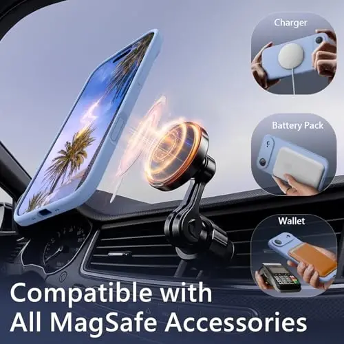 FireNova Magnetic for iPhone Air Case, Compatible with MagSafe, [Integrated Silicone Camera Control Button] [Camera Protection] Microfiber Lining Phone Case for iPhone 17 Air, 6.5