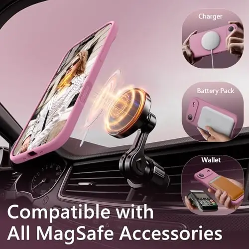 FireNova Magnetic for iPhone Air Case, Compatible with MagSafe, [Integrated Silicone Camera Control Button] [Camera Protection] Microfiber Lining Phone Case for iPhone 17 Air, 6.5