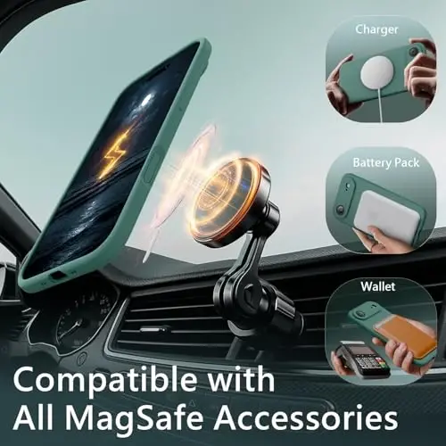 FireNova Magnetic for iPhone Air Case, Compatible with MagSafe, [Integrated Silicone Camera Control Button] [Camera Protection] Microfiber Lining Phone Case for iPhone 17 Air, 6.5