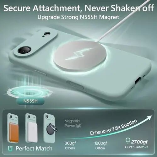 FireNova Magnetic for iPhone Air Case, Compatible with MagSafe, [Integrated Silicone Camera Control Button] [Camera Protection] Microfiber Lining Phone Case for iPhone 17 Air, 6.5
