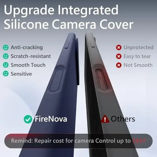 FireNova Magnetic for iPhone Air Case, Compatible with MagSafe, [Integrated Silicone Camera Control Button] [Camera Protection] Microfiber Lining Phone Case for iPhone 17 Air, 6.5