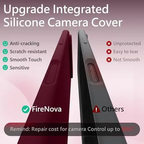 FireNova Magnetic for iPhone Air Case, Compatible with MagSafe, [Integrated Silicone Camera Control Button] [Camera Protection] Microfiber Lining Phone Case for iPhone 17 Air, 6.5