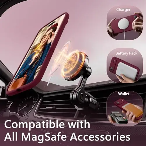 FireNova Magnetic for iPhone Air Case, Compatible with MagSafe, [Integrated Silicone Camera Control Button] [Camera Protection] Microfiber Lining Phone Case for iPhone 17 Air, 6.5