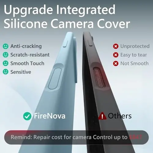 FireNova Magnetic for iPhone Air Case, Compatible with MagSafe, [Integrated Silicone Camera Control Button] [Camera Protection] Microfiber Lining Phone Case for iPhone 17 Air, 6.5