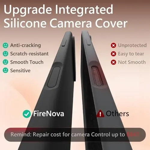 FireNova Magnetic for iPhone Air Case, Compatible with MagSafe, [Integrated Silicone Camera Control Button] [Camera Protection] Microfiber Lining Phone Case for iPhone 17 Air, 6.5