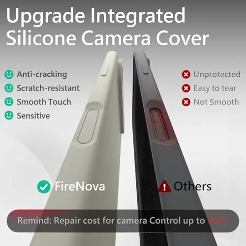 FireNova Magnetic for iPhone Air Case, Compatible with MagSafe, [Integrated Silicone Camera Control Button] [Camera Protection] Microfiber Lining Phone Case for iPhone 17 Air, 6.5