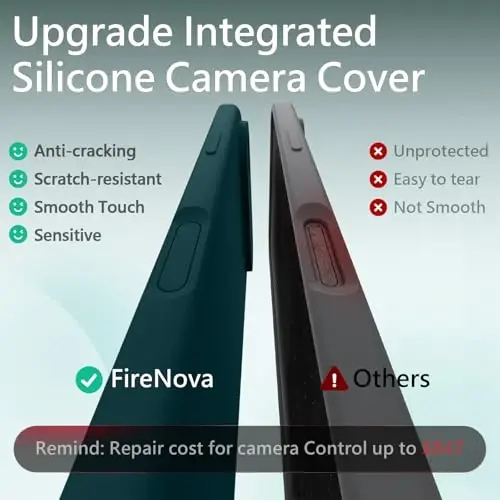 FireNova Magnetic for iPhone Air Case, Compatible with MagSafe, [Integrated Silicone Camera Control Button] [Camera Protection] Microfiber Lining Phone Case for iPhone 17 Air, 6.5