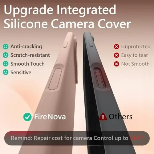 FireNova Magnetic for iPhone Air Case, MagSafe bilan mos, [Integratsiyalashgan silikon kamera boshqaruv tugmasi] [Kamera himoyasi] iPhone 17 Air, 6.5