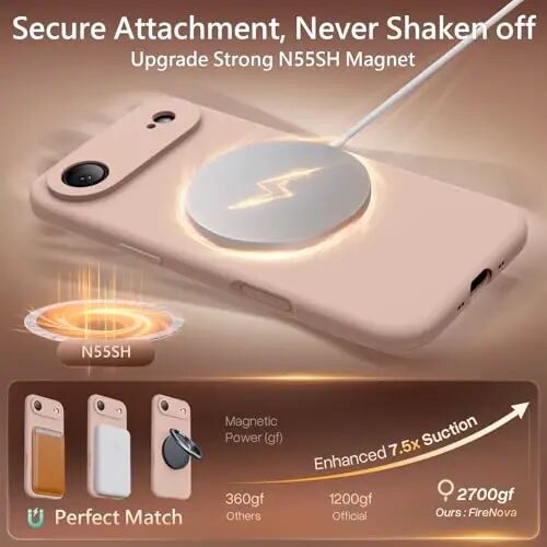 FireNova Magnetic for iPhone Air Case, Compatible with MagSafe, [Integrated Silicone Camera Control Button] [Camera Protection] Microfiber Lining Phone Case for iPhone 17 Air, 6.5