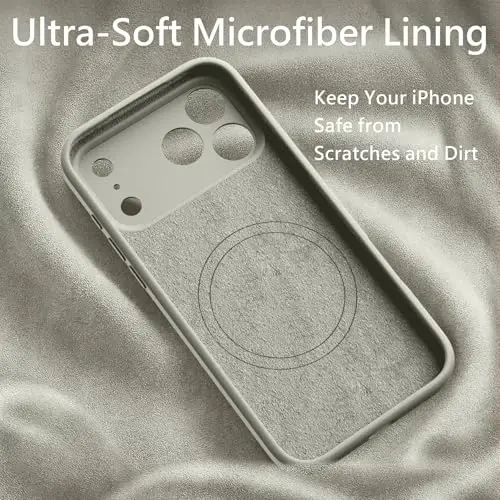 FireNova Magnetic, iPhone 17 Pro Max uchun g‘ilof, MagSafe bilan mos, [O‘rnatilgan silikon kamera boshqaruv tugmasi] [Kamera himoyasi], tirnalishga qarshi mikrofiber qoplamali telefon g‘ilofi, 6.9