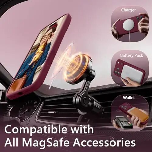 FireNova Magnetic for iPhone 17 Pro Case, Compatible with MagSafe, [Integrated Silicone Camera Control Button] [Camera Protection] Anti-Scratch Microfiber Lining Phone Case, 6.3