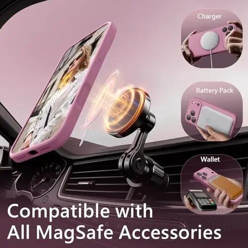 FireNova Manyetik iPhone 17 Pro Kılıfı, MagSafe ile Uyumlu, [Entegre Silikon Kamera Kontrol Düğmesi] [Kamera Koruması] Çizilmez Mikrofiber Astar Telefon Kılıfı, 6.3